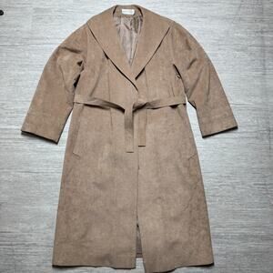 Vintage 70s Count Romi Ultra Suede Brand Fabric Womens Coat Size 10 Belted Beige